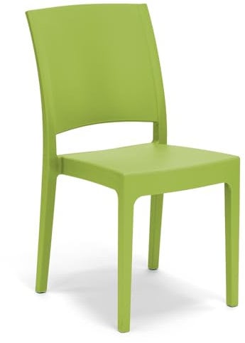REDÒKASA Sedia in polipropilene FLORA, MADE IN ITALY, impilabile, resistente ai raggi UV, design moderno, ideale per sala da pranzo, cucina, sala d’attesa, bar, ristoranti o giardino (Verde lime, 1)