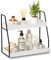 ZGO Badezimmer-Organizer für Badezimmer-Dekoration, Holz-Theken-Organizer, Spüle-Organizer, Regal für Schminktisch, Organizer-Tablett für Make-up, Schlafzimmer-Ecke (2 Etagen, weiß)