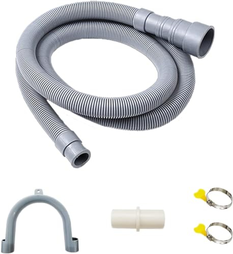 Grapelet 1,8 m Universal-Ablaufschlauch für Waschmaschine, flexibel, Spülmaschinen-Ablaufschlauch-Verlängerung, gewellte Unterlegscheibe, Entladungsschlauch-Set