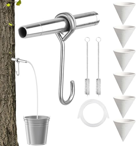 Recitem Ahornsirup Zapfhähne mit 1/3/6 PCS Filtertrichter Ahornsirup Haken Ahornsirup Lieferungen Ahornsirup-Baum-Gewindebohrer-Set für Ahornsirup, Sugaring, Ahorn, SirupZubehör (Paket 3)