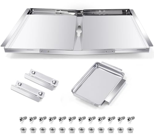 Hiorucet Grease Tray with Catch Pan for Charbroil, Nexgrill, Dyna Glo, Kenmore, BHG, Expert, Backyard, Uniflame, Members Mark, Monument Grill Replacement Parts, Adjustable 30''-36'' Gas Grill Drip Pan