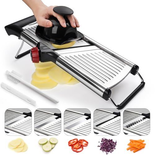 Stainless Steel Multifunctional Vegetable Cutter, Black and Red