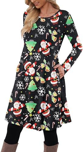 MOLERANI Jumper Dress for Women Long Sleeve Dress Ladies Button Tunic Dress with Pockets