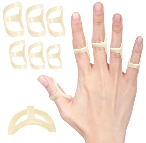 QZKJQDD 6 Stück Fingerschiene, Plastik Finger Splint, Oval Fingerschiene Splint, Fingerstrecker-Schiene, Arthritis-Fingerschiene, Mallet-Fingerschiene zum Schutz der Fingergelenke (6 Größen, 5–10)