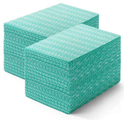 Peachicha Reusable J Cloths Cleaning Towels Dish Cloths, 100 Count Multi-Purpose Dry Disposabel Kitchen Towels, Durable, Absoebent, Dry Quickly, Green