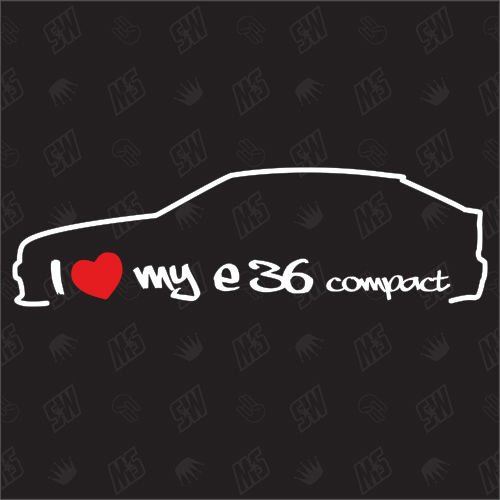 speedwerk-motorwear I Love My E36 Compact - Sticker, Bj. 94-00