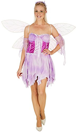 dressforfun Frauenkostüm bezaubernde Fee | Abnehmbare, durchsichtige BH-Träger für einen guten Halt | Betörendes Feen-Kostüm für märchenhafte Auftritte | Inkl. Armstulpen und Haarreif (L | Nr. 301137)