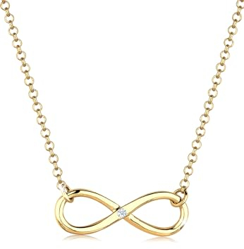 Elli DIAMONDS Halskette Damen mit Infinity Anhänger Diamant (0.03 ct.) in 925 Sterling Silber