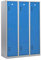 eurokraft | Basic | Schwarz-Weiß-Spind | 3 Abteile | lichtgrau/lichtblau | Breite 1200 mm
