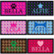 Futternapf-Matte für Hunde, Pfoten- und Knochenmotiv, gummierte Unterseite, personalisierbar mit Name und Emoji