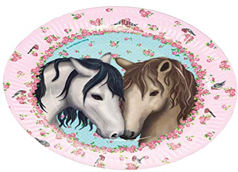Neu 2019: 8 Party-Teller * Tapirella Pferde * für Kindergeburtstag und Motto-Party | 11362 | Pferde Pony Reiten Kinder Geburtstag Pappteller Motto Mädchen