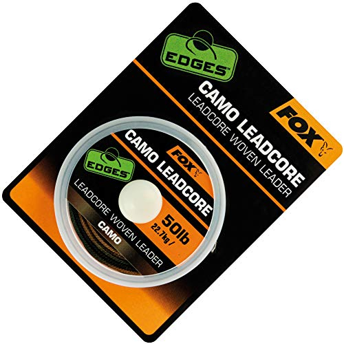 Fox Leadcore Camo 25m 50lbs - Vorfachschnur zum Angeln auf Karpfen, Vorfachmaterial zum Karpfenangeln, Karpfenschnur für Vorfächer