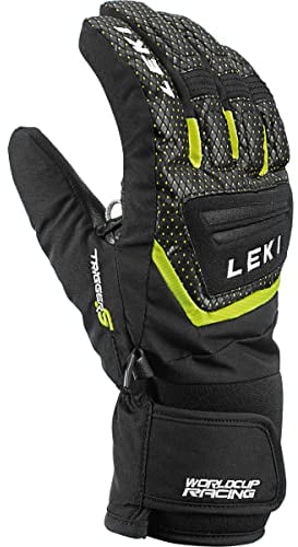 LEKI Kinder Worldcup S Handschuhe, schwarz-Ice Lemon, EU 5