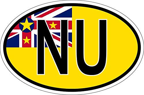 Akachafactory Sticker Aufkleber Nationalitätenkennzeichen Flagge Fahne NU Niue