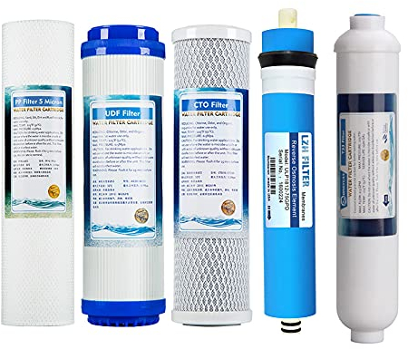 LZH FILTER 5 Stufen Umkehrosmose Filter mit 75 GPD Membran Wasserfilter für alkalisches Umkehrosmose Wasserfiltersystem