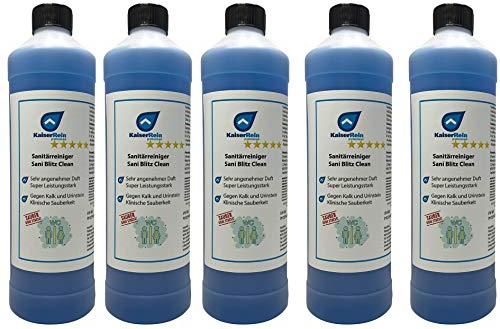 KaiserRein Sanitärreiniger Sani Blitz Clean 5x 1 L Urinsteinlöser I Urinsteinentferner Extra starker Profi WC Reiniger für Boden-Fliesen Urinsteinentferner extra stark