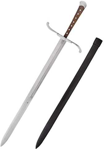 Ulfberth handgeschmiedetes Langes Messer mit Scheide um ca 1510 | Dekowaffe mit Stahlklinge | geschmiedetes Schwert aus echt Metall für Erwachsene | Dekoschwert | Gesamtlänge: ca. 115 cm