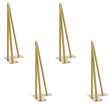 Pied Meuble Scandinave 4pcs Pieds Epingle DIY Pieds pour Table Pied de Chaise avec 20 Vis + 4 Protège Pieds