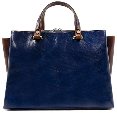Time Resistance Schultertasche Damen - Handtasche aus Leder - Made in Italy - Tragetasche - Shopper - Tasche für Damen