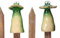 Rostalgie 2tlg. Keramik Zaunfigur Frösche 16,5 cm Gartendekoration Zaunhocker