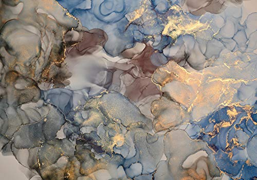 wandmotiv24 Fototapete Marmoroptik Kunst Aquarell, XXL 400 x 280 cm - 8 Teile, Wanddeko, Wandbild, Wandtapete, Luxus Stein Wasserfarben rosa M6572