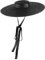 NA Chapeau de paille plat à large bord pour femme avec ruban noir sur le menton