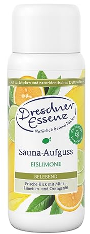 Dresdner Essenz Infusione sauna limone ghiaccio 250 ml | sauna fresca al limone con olio di lime | cura vitalizzante con olio di menta e olio d'arancia | vegano