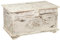Oriental Galerie Truhe Holzkiste Holztruhe Schatztruhe Kiste Box Palmenholz Holzbox Blumen Schnitzereien Shabby Used Look Weiß Mittel 50 cm