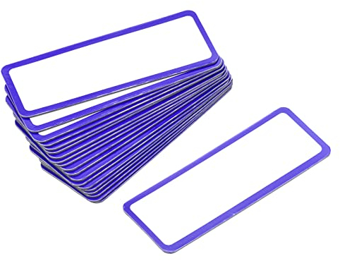 sourcing map Magnetic Labels Dry Erase Reusable Name Tag 3.2 x 1.2 for Writable Plates for Crafts, Refrigerator, Metal Shelves Blue Pack of 20