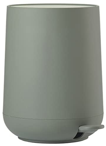 Zone Denmark Nova Bathroom Bin, Cosmetic Bin, Bathroom Waste Bin, Diameter 23 cm, Height 29 cm, Capacity 5 Litres, Olive Green