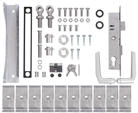 Alberts 678135 Zubehör-Set Flexo | für Einzeltor | 1400 bis 2000 mm Höhe | Stahl roh, feuerverzinkt