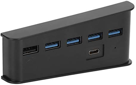 KOSDFOGE 5 Port USB Hub for PS5, 5 in 1 Game Console USB Splitter Controller USB‑a for USB‑C Multi‑Port Hub Fit for PS5