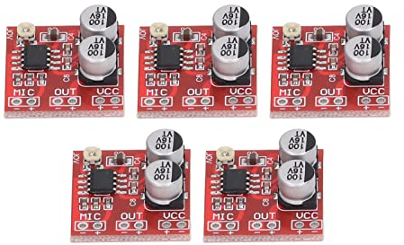 5 Stück DC4V‑12V Mikrofonverstärker Modul LM386 Verstärker Platine mit Einstellbarer Verstärkung für Elektretmikrofon