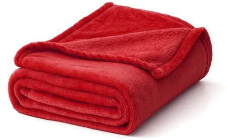 MIULEE Kuscheldecke Flauschig Decke Fleecedecke Wohndecken Couchdecke Flauschig Überwurf Mikrofaser Tagesdecke Sofadecke Blanket Für Bett Sofa Schlafzimmer Büro 150x200 cm Rot