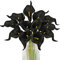 Letjolt Lot de 12 Fleurs de lys Calla artificielles Noires pour Bouquet de Mariage - Décoration d'intérieur - Noir