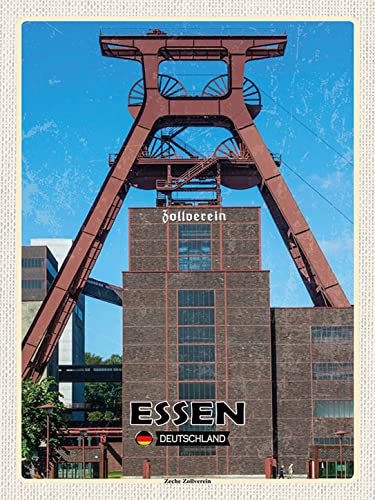 Ontrada Blechschild 30x40cm gewölbt Essen Deutschland Zeche Zollverein Deko Geschenk Schild