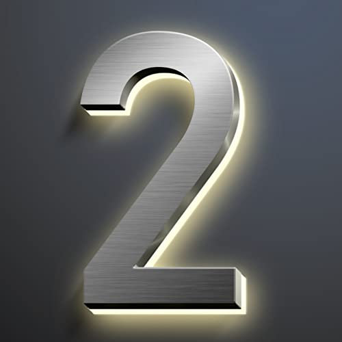 Numero Civico Illuminato A LED Retroilluminato Moderno 15 Cm Numeri Civici Illuminati A LED Numeri Civici Illuminati In Acciaio Inossidabile