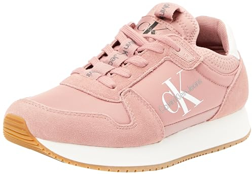 Calvin Klein Runner Sock Laceup Ny-Lth Wn Yw0Yw00840, Sneaker da Corsa, Donna, Rosa (Ash Rose/Bright White), 39 EU
