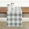 Solino Home Tischläufer aus Leinen, kariert, 335,3 cm lang, 100 % reines Leinen, grau und weiß, Buffalo Plaid Tischläufer, 35,6 x 332 cm, Landhaus-Tischläufer für den Sommer