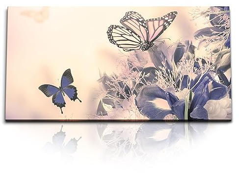 Paul Sinus Kunstdruck Bilder 120x60cm Frühling Schmetterlinge Blumen Blüten Sonnenschein