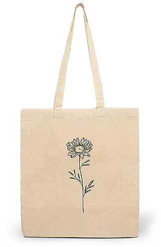 CLAMATO Tote bag tela in Cotone 38x42cm - Shopper in tessuto - Borse shopping - Canvas 130 g/m2 (Girasole)