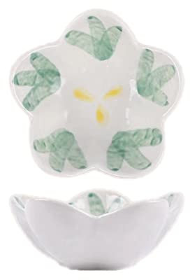 HEXEH Plato de Ensalada Cerámica Creativa Forma de Flor Verde Plato de plástico