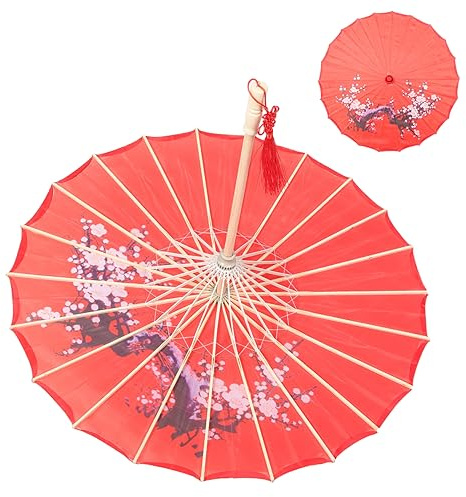 VILLCASE Parapluie En Papier Huilé Parapluie En Papier Anti-pluie Parasol Rétro Vintage Japonaise En Habit En Soie Enfant Décoratif