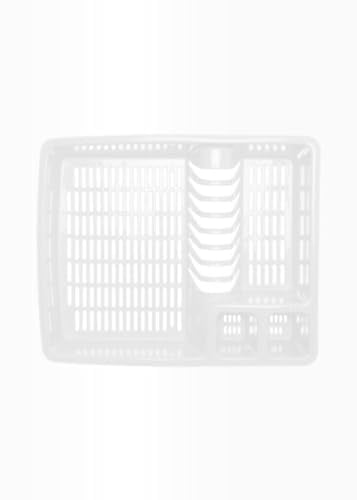 ECO Large Plastic Dish Drainer Rack | Heavy Duty Sturdy Dish Rack for Kitchen Countertop | White Dish Drainer for Efficient Kitchen Organization & Cutlery Placement (White)