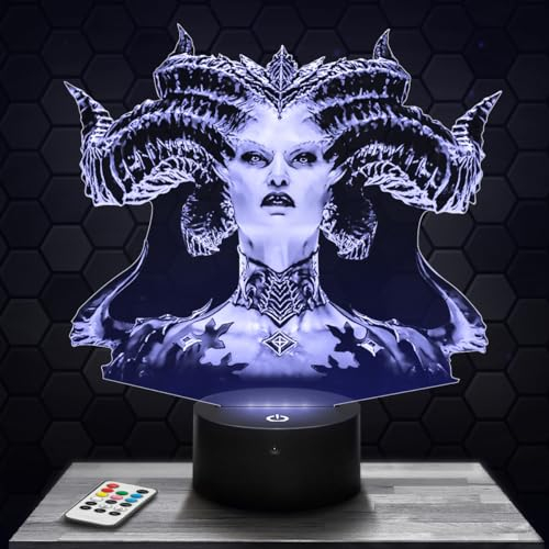 Lampe Diable deko Zimmer Junge Lampe 3D Diableobjekt Gaming Gamer Videospiele Geschenk gedämpftes Licht Nachtlicht deko Büro. Eigenartig Geschenk Weihnachten Teenager