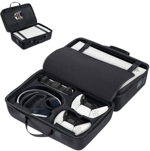 DailyTrendS PS5 Case for PlayStation 5 Console, PS5 Travel Case with Large Game Storage, Accessories for PlayStation Disc & Digital Edition