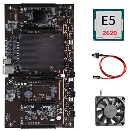 Tsadeer Scheda Madre BTCX79 H61 Mining con CPU E5 2620 + Ventola + di Commutazione Supporto DDR3 Scheda Grafica 3060 3070 3080 per BTC Miner