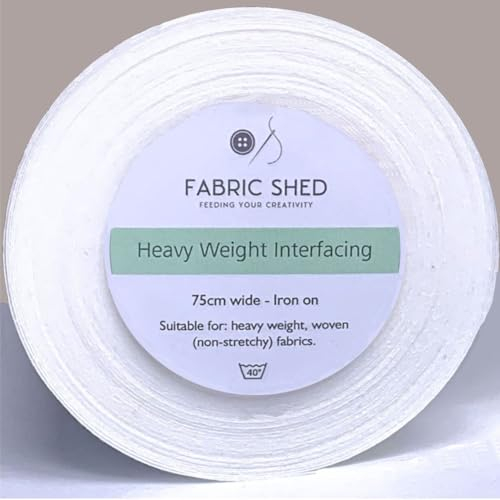 Iron on Fusible Interfacing for Dressmaking and Crafts - White - 75cm Wide (1mtr) - (Heavy Weight, 1mtr)