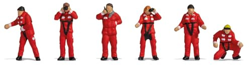 NOCH® Figurenset „Seenotrettung“, Figuren mit Fernglas und Funkgerät aus Kunststoff für die Spurweite H0, handkoloriert