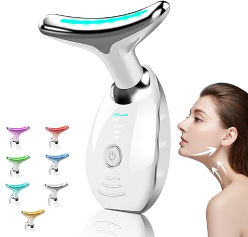 Gesichtsmassagegerät Gegen Falten, 3 Modi Gesicht Schönheit Gerät, 45℃ V Face Gesichtsschönheitsgerät für Hautstraffung/Lifting/Verbesserung/Straffung/EMS Valentinstag Geburtstag Geschenk für Damen